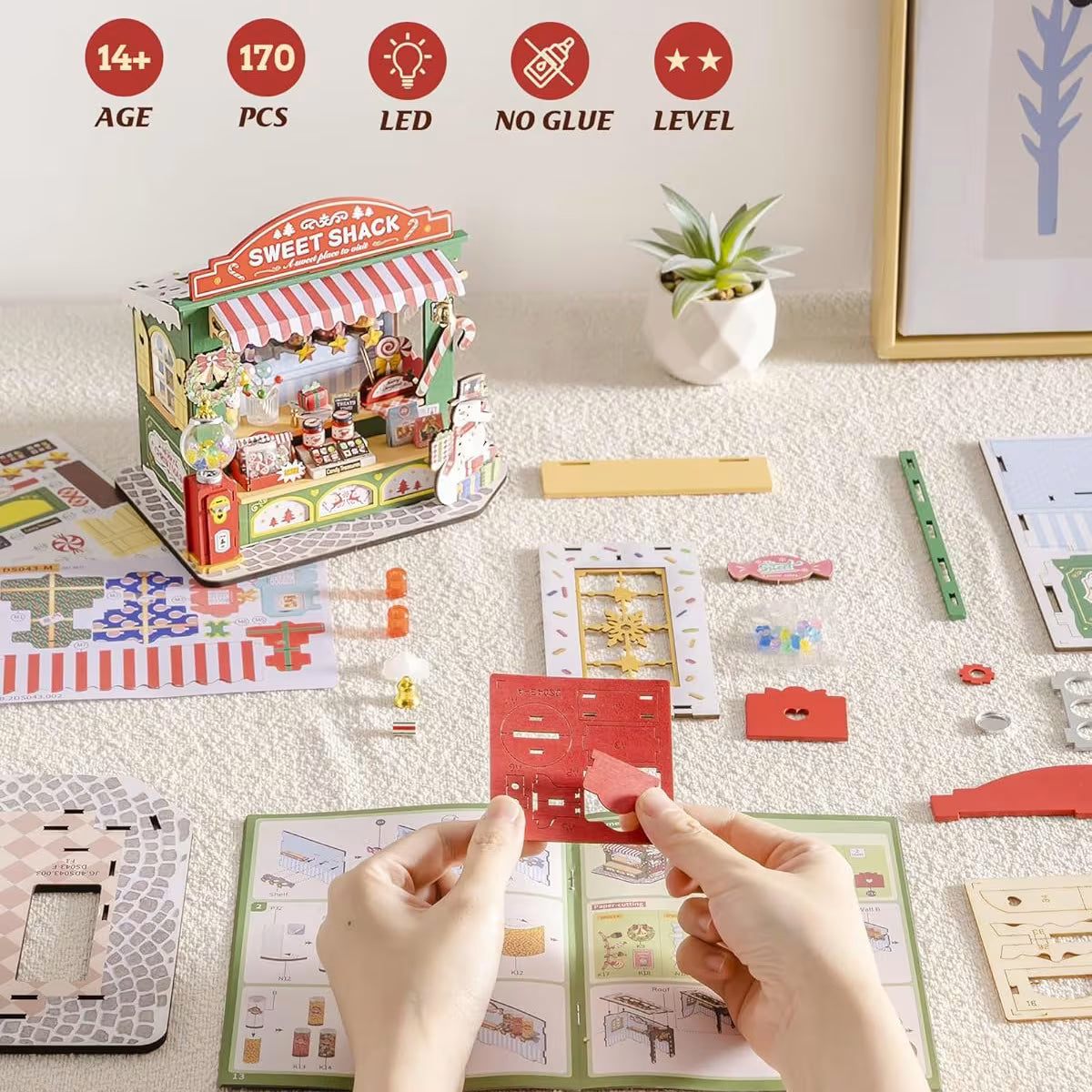 Christmas Sweet Shack DIY Miniature Dollhouse Kit