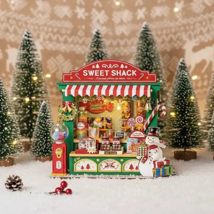 Christmas Sweet Shack DIY Miniature Dollhouse Kit