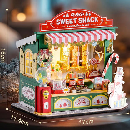 Christmas Sweet Shack DIY Miniature Dollhouse Kit